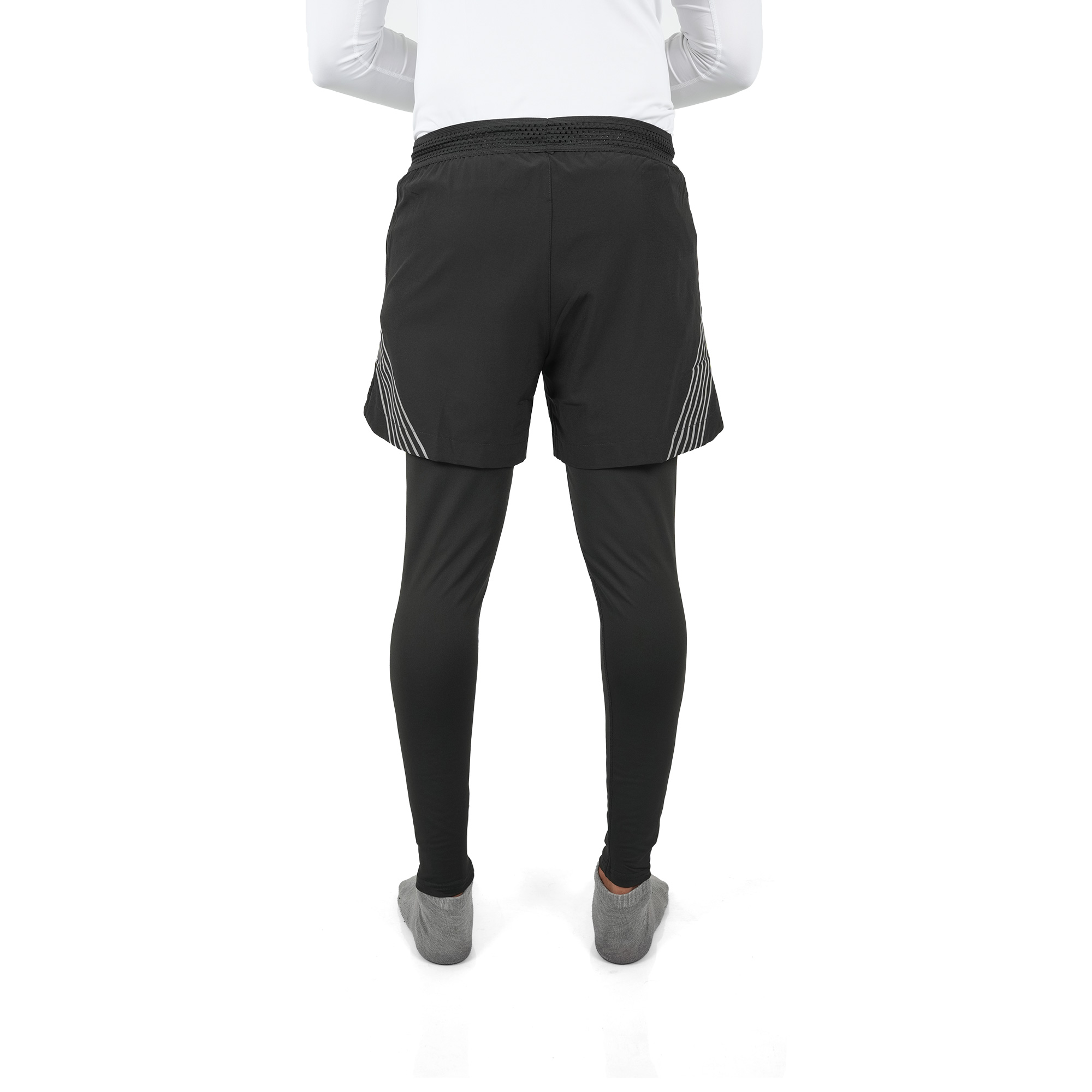 Men's 2-in-1 Running Pants - Compression Tights with Shorts