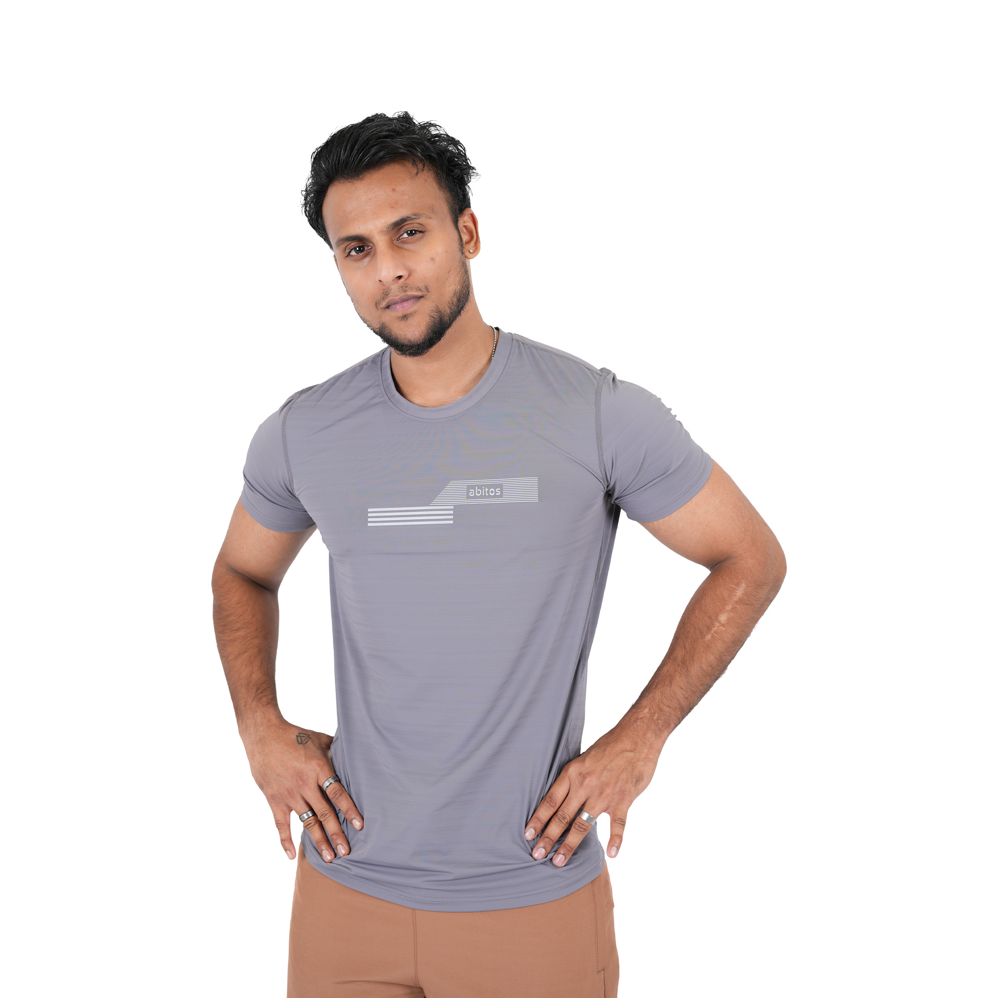 Men's Round Neck Cool Silk T-Shirt - Breathable & Comfortable
