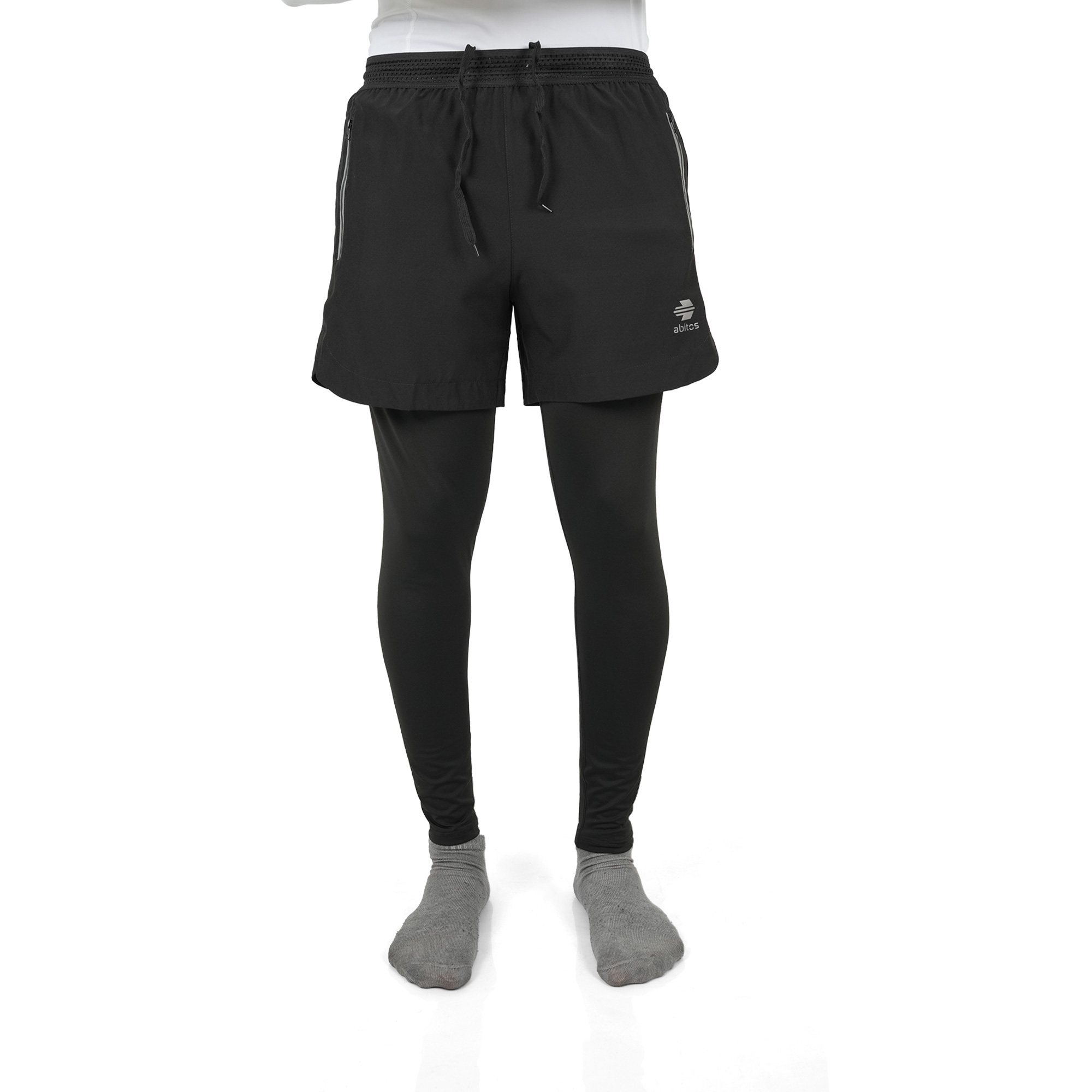 Men's 2-in-1 Running Pants - Compression Tights with Shorts