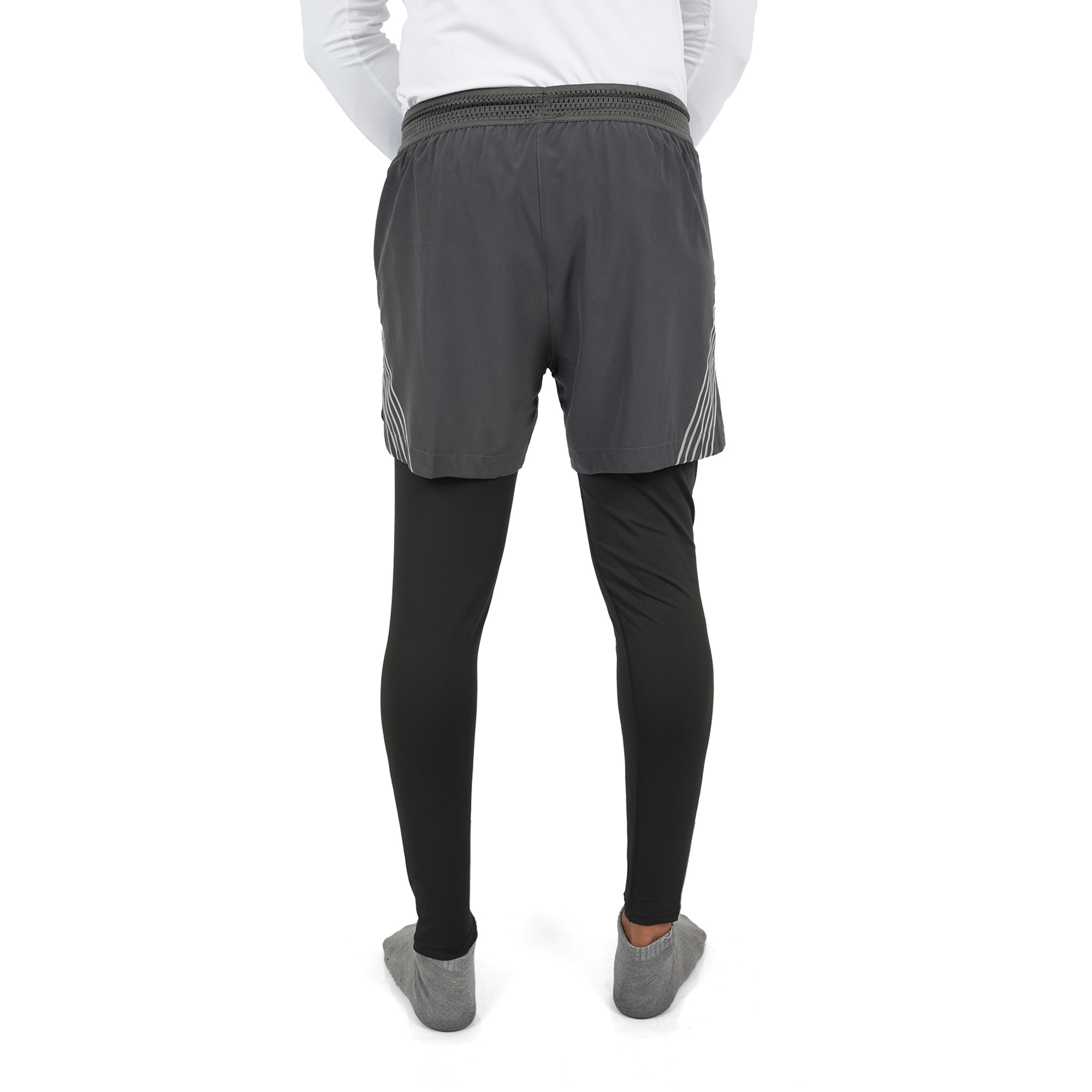 Men's 2-in-1 Running Pants - Compression Tights with Shorts